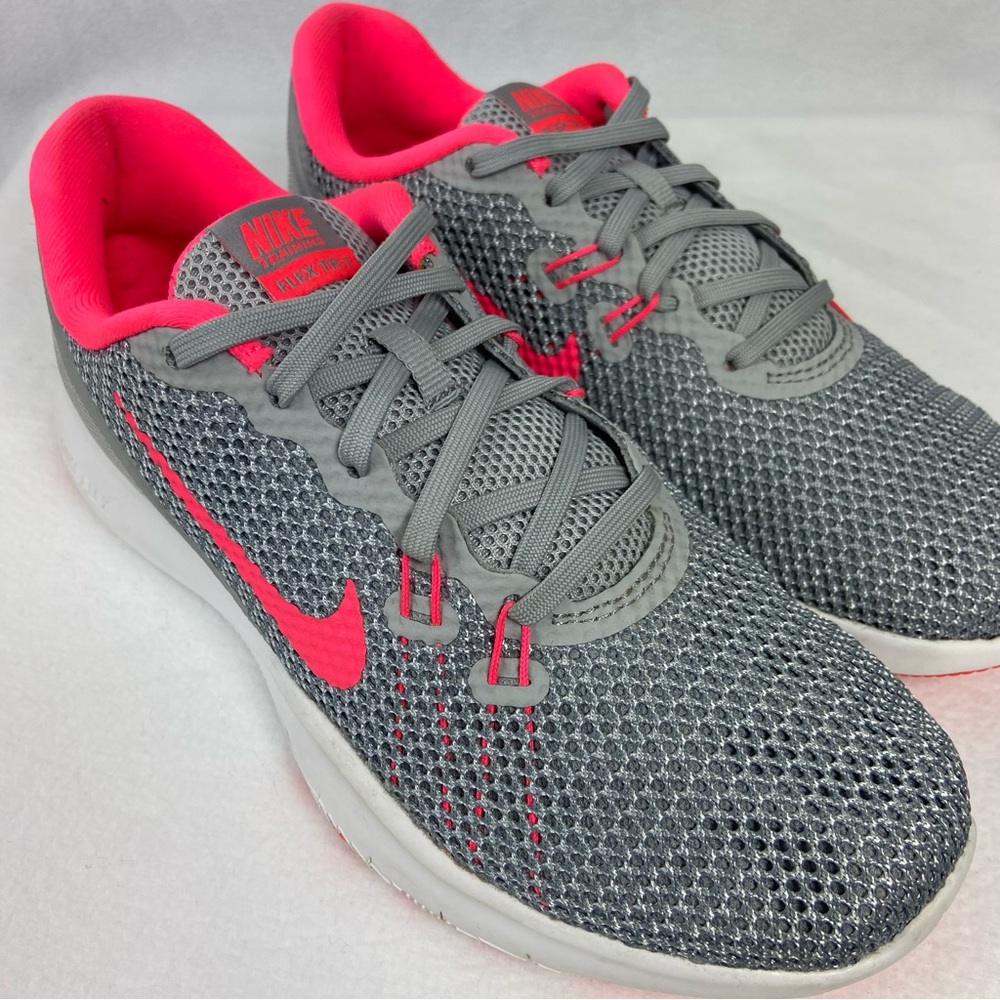 Nike Flex Trainer 7 Wolf Grey Racer Pink Stealth Training Shoes - Women’s Size 6